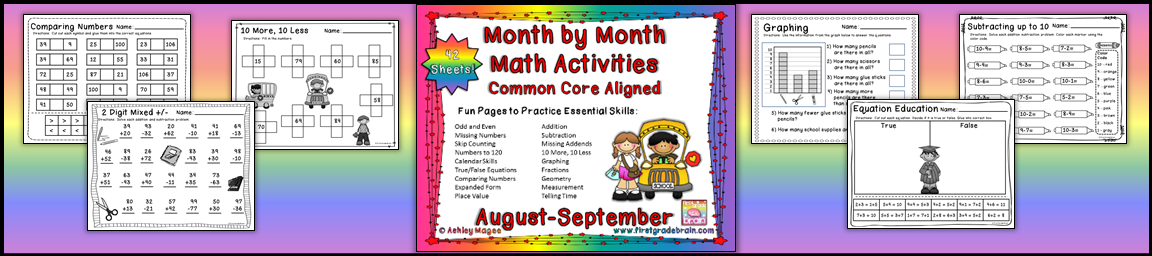 Month By Month Math Activities For The Common Core (August-September)